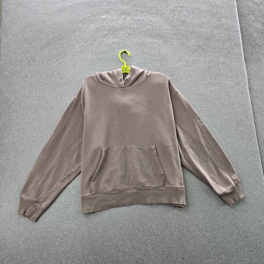 PINK Victoria's Secret Women Hoodie L Taupe Fleece Pullover Long Sleeve READ
